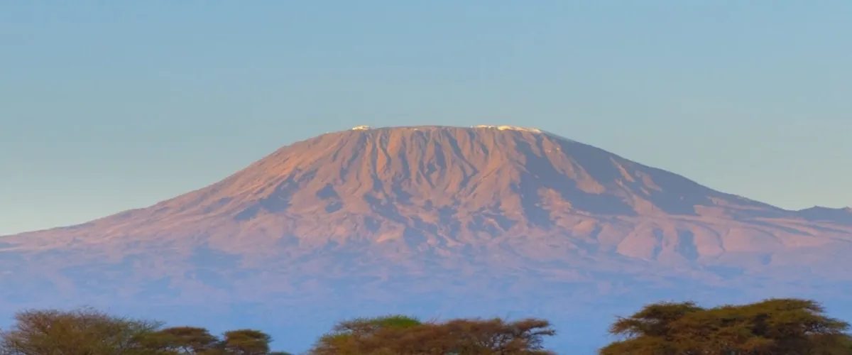 Kilimanjaro glowing at dusk
